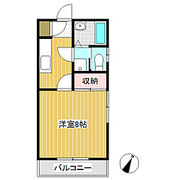 ハイツコマクサA 1Kの間取図画像
