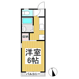 ハイツ富士見 1Kの間取図画像