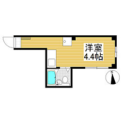 コーポ中央 ワンルームの間取図画像