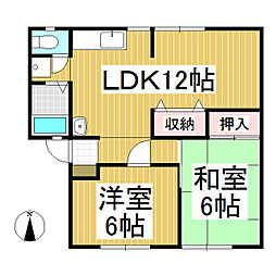 西沢アパートA 2LDKの間取図画像