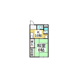 コーポ北原 1Kの間取図画像