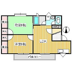 マンションラトーレC 2LDKの間取図画像