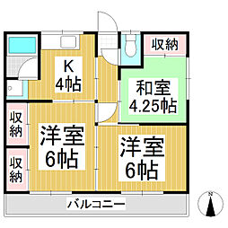 ラフォーレ国分 3Kの間取図画像