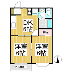 エイペックYTB 2DKの間取図画像