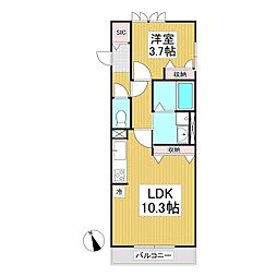 Crestier S 1LDKの間取図画像