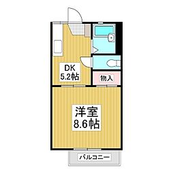 フレグランスりんどう 1DKの間取図画像
