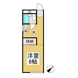 ツバキハイツ 1Kの間取図画像