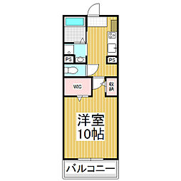 コンフォーティア踏入B 1DKの間取図画像