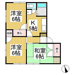 ドゥグレース 3Kの間取図画像