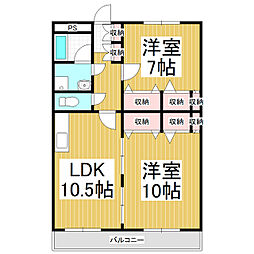 ステージ1 2LDKの間取図画像