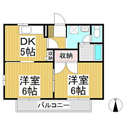 パールハイツ 2DKの間取図画像