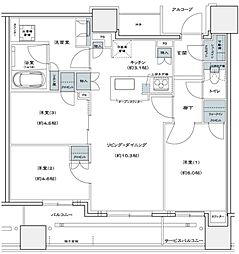 シエリアタワー中之島 3LDKの間取図画像
