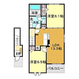 ウィル2 2LDKの間取図画像