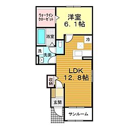 ミッテドルフ王喜 1LDKの間取図画像
