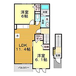 ブライト 2LDKの間取図画像