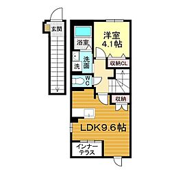 Chat noir fff 1LDKの間取図画像