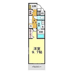 グランドール3 1Kの間取図画像