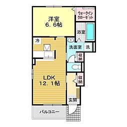 ラフレシール1 1LDKの間取図画像