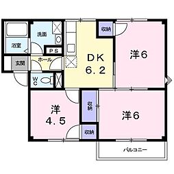プラストアイムB 3DKの間取図画像