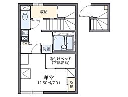 レオパレス荻町 1Kの間取図画像