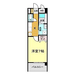 サンリット・平砂 1Kの間取図画像