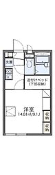レオパレス西京 1Kの間取図画像