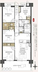 ハウベストマンション帯山三番館 3SLDKの間取図画像