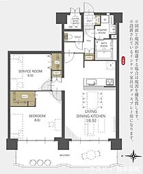 レーベンハイムロワ南熊本駅前 1SLDKの間取図画像