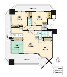 クレスタ梅田EASTアヴァンツィオ 4LDKの間取図画像