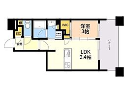 クリオ ラベルヴィ西新グランクラス 1LDKの間取図画像