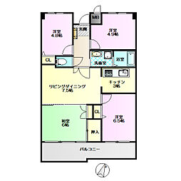 箱崎エクセル南22 4LDKの間取図画像