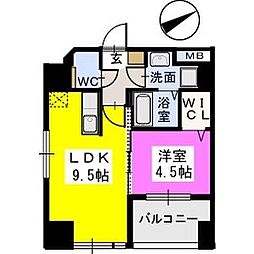 ベイシック薬院 1LDKの間取図画像