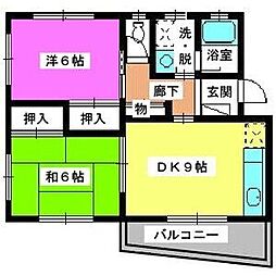 レジデンス沖 2LDKの間取図画像