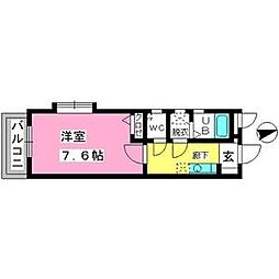 コンフォール井尻 1Kの間取図画像