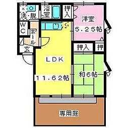 シャンポール入部B 2LDKの間取図画像