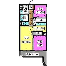 ウィンディ・ヒル2 2LDKの間取図画像