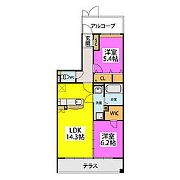 アンビエント・エヌ 2LDKの間取図画像