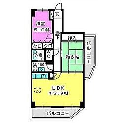 ノーブル伊都 2LDKの間取図画像