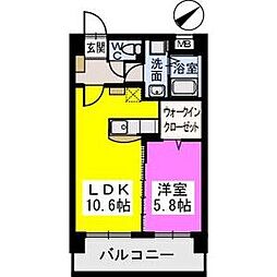 CourtMidi 1LDKの間取図画像