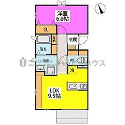 シャティエール 1LDKの間取図画像