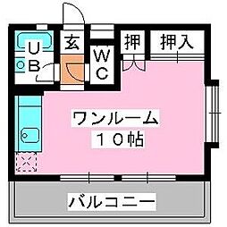 グレイシャス長尾 ワンルームの間取図画像
