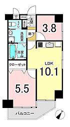 セザール第二厚木 2LDKの間取図画像