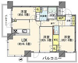 宇都宮ピークス 3SLDKの間取図画像