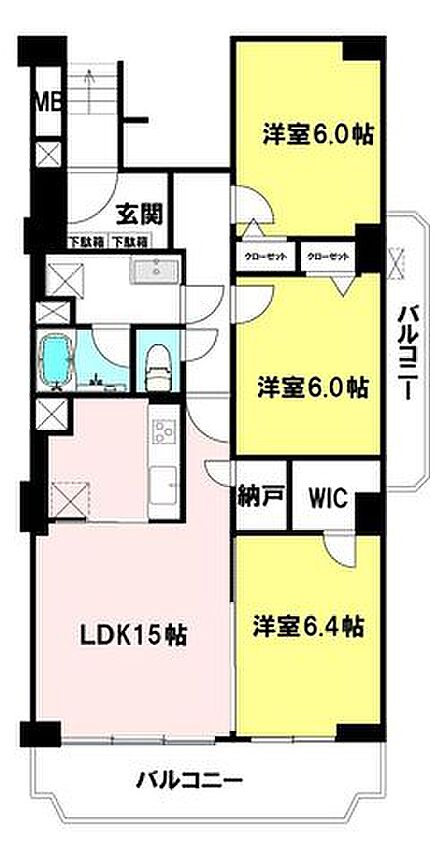 3LDK 間取り
