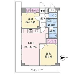 エスペランサ第10綱島 2LDKの間取図画像