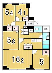 シーアイマンション円山西棟 4LDKの間取図画像