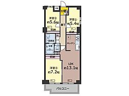 光建ハイムブリリアンス野毛山公園 3LDKの間取図画像