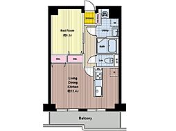 大倉山陽光ハイツ 1LDKの間取図画像