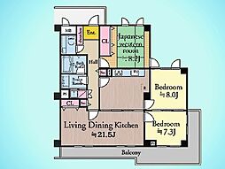リノアたまプラーザ 3LDKの間取図画像