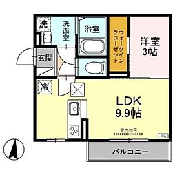 さくらガーデン 1LDKの間取図画像